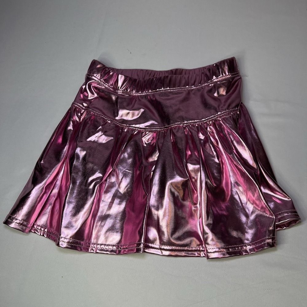 Azarhia Pink Metallic Skirt Skort‎ Little Girl 8/9 Shimmery Reflective Cute